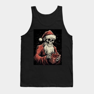 skeleton Santa Tank Top